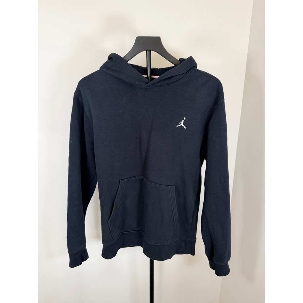 Jordan Essentials Mens Fleece Pullover Hoodie Black Jumpman Logo XS